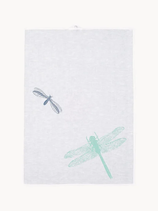 Textiles De Cocina Y Manteles|Textiles De Cocina>Frohstoff Paño de cocina artesanal Dalila Blanco, verde turquesa, gris azulado