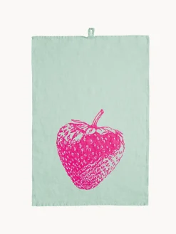 Textiles De Cocina Y Manteles|Textiles De Cocina>Frohstoff Paño de cocina de lino artesanal Strawberry