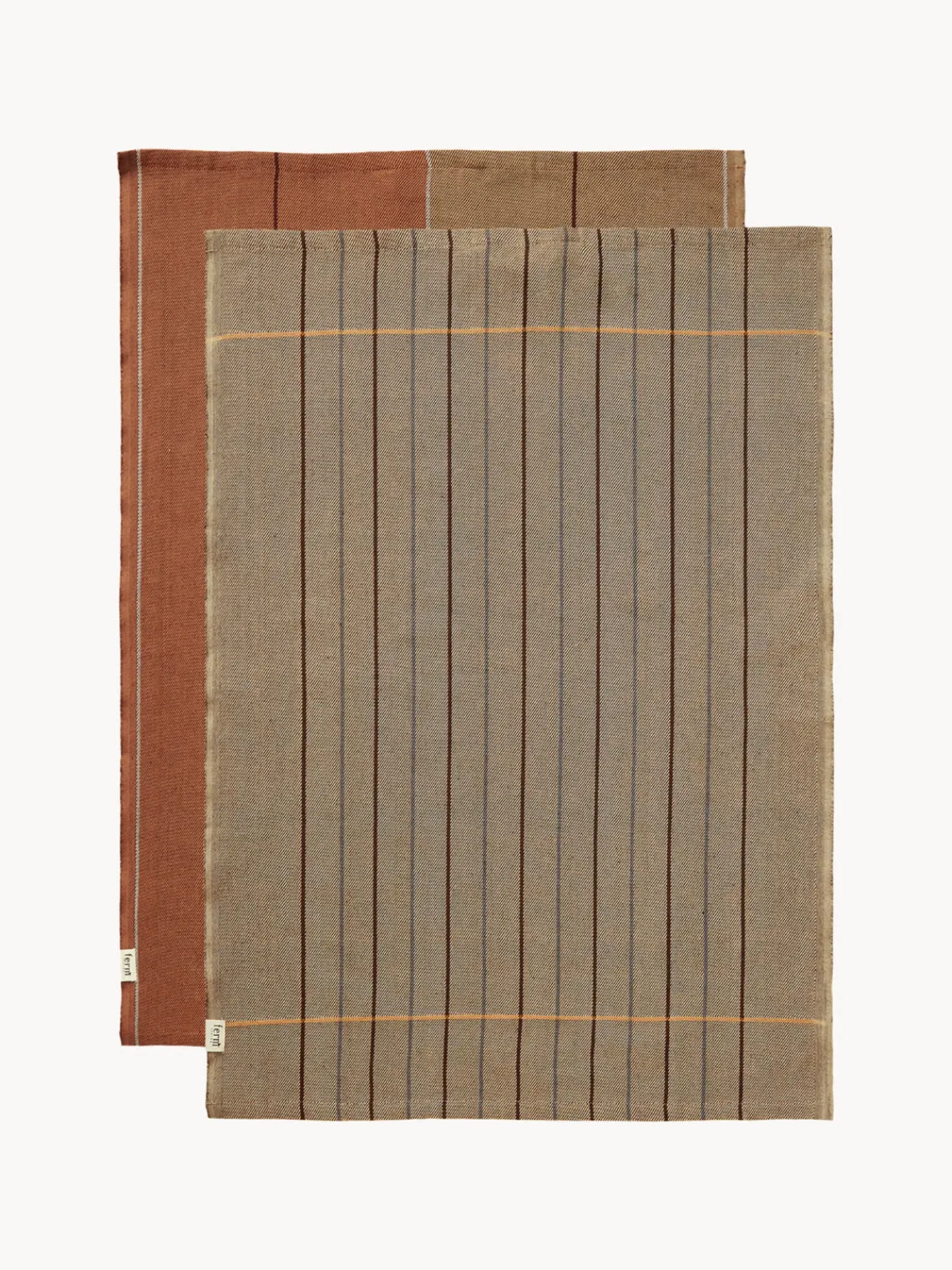 Textiles De Cocina Y Manteles|Textiles De Cocina>Ferm Living Paños de cocina de algodón ecológico Ito, 2 uds. Tonos grises y marrones
