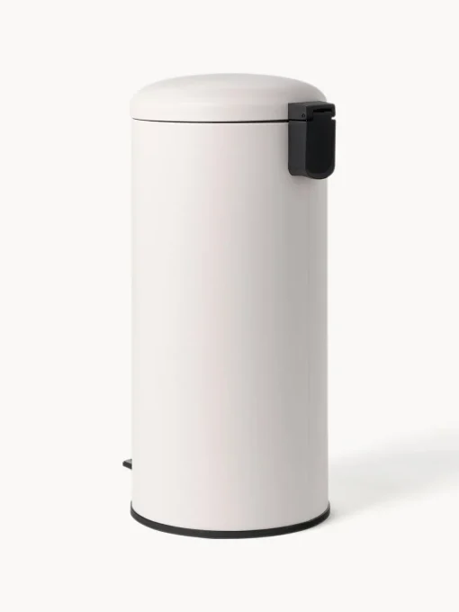 Cubos De Basura Y Reciclaje|Almacenaje De Cocina>Westwing Collection Papelera con pedal Rafa, 30 L Off White, negro
