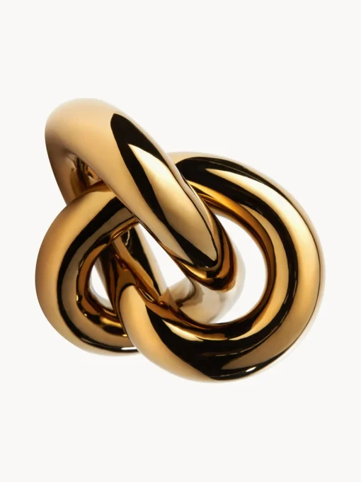 Figuras Decorativas|Jarrones>Cooee Design Pieza decorativa artesanal Knot, 9 cm Dorado brillante