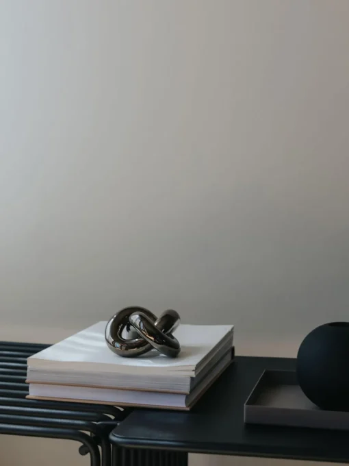 Figuras Decorativas|Jarrones>Cooee Design Pieza decorativa artesanal Knot, 6 cm Plateado oscuro brillante