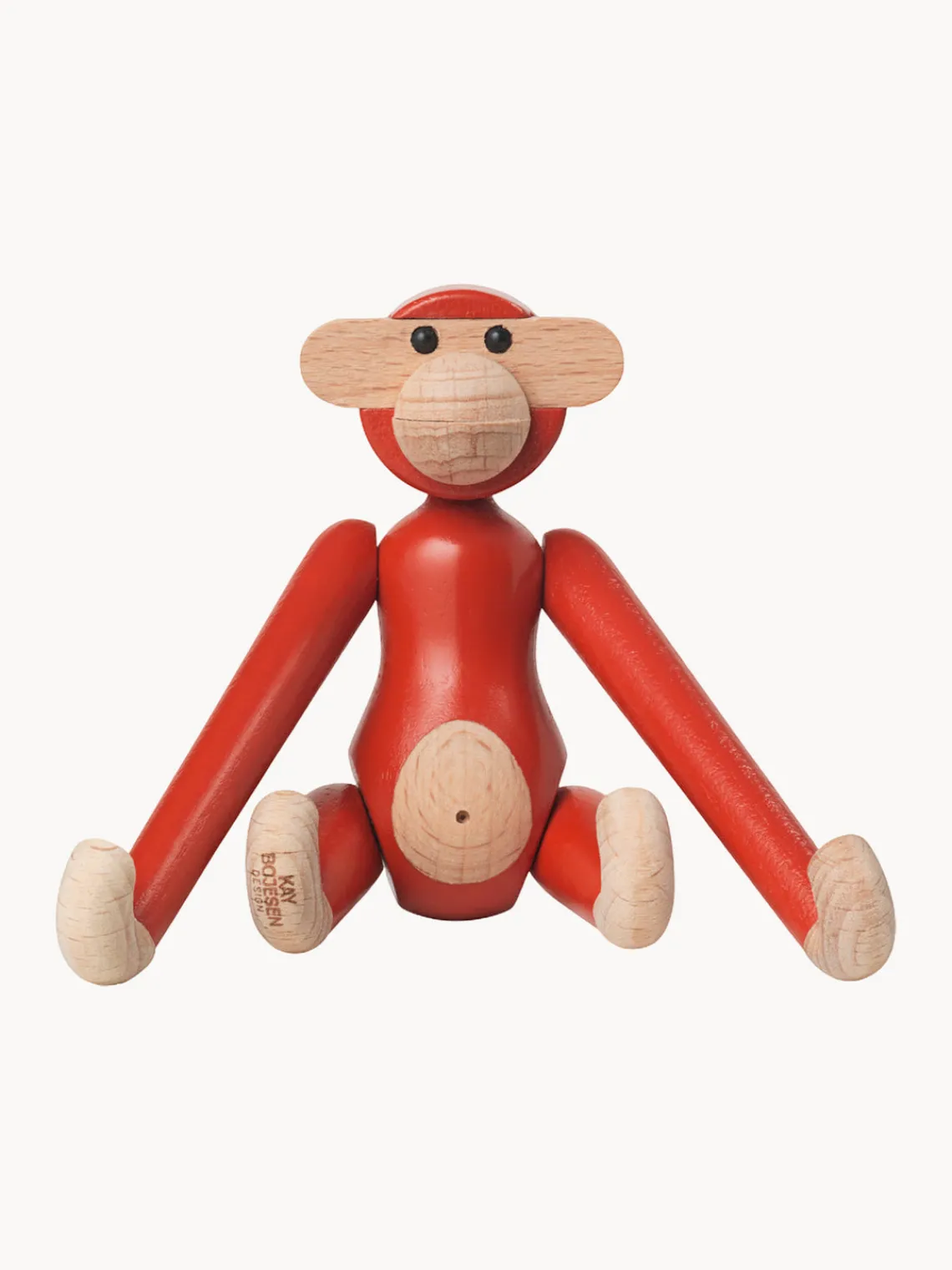 Figuras Decorativas|Jarrones>KAY BOJESEN Pieza decorativa de madera de haya Monkey Rojo, madera clara
