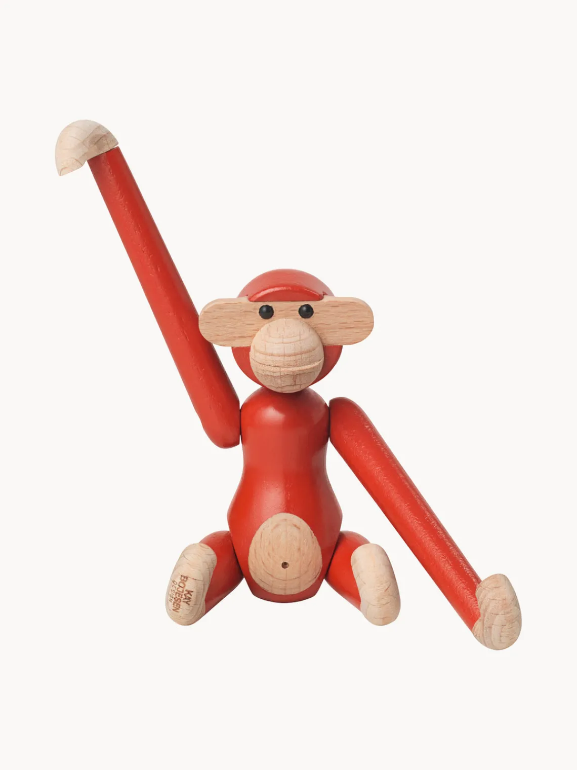 Figuras Decorativas|Jarrones>KAY BOJESEN Pieza decorativa de madera de haya Monkey Rojo, madera clara