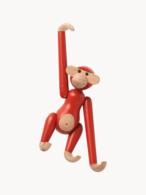 Figuras Decorativas|Jarrones>KAY BOJESEN Pieza decorativa de madera de haya Monkey Rojo, madera clara