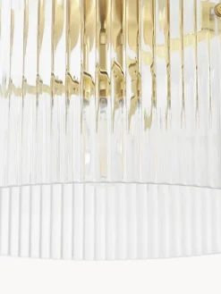 Plafones|Lámparas De Techo></noscript>Westwing Collection Plafón de vidrio acanalado Emmi Dorado, transparente