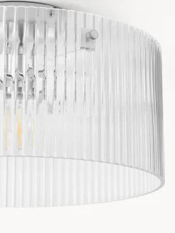 Plafones|Lámparas De Techo></noscript>Westwing Collection Plafón de vidrio acanalado Emmi Cromo, transparente