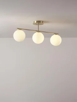 Plafones|Lámparas De Techo></noscript>Westwing Collection Plafón de vidrio opalino Atlanta Blanco, dorado
