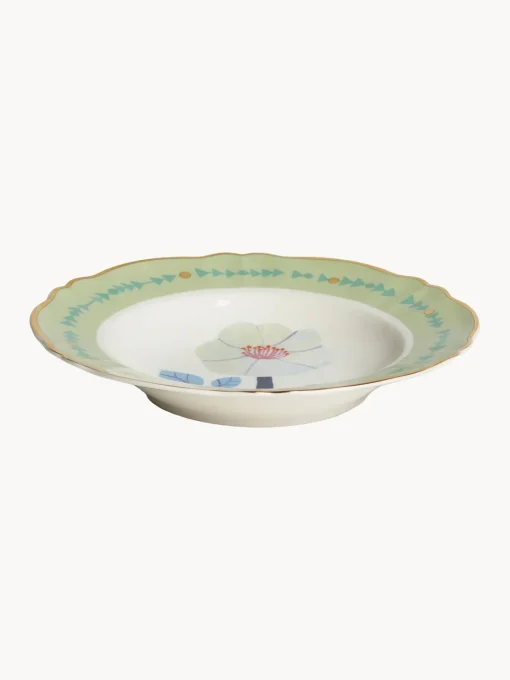 Best Plato hondo artesanal de porcelana Hibiscus Platos Hondos|Vajillas Completas