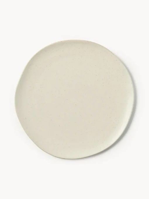 Platos Llanos|Vajillas Completas>Ferm Living Plato llano de cerámica Flow Blanco Off White jaspeado