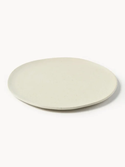 Platos Llanos|Vajillas Completas>Ferm Living Plato llano de cerámica Flow Blanco Off White jaspeado