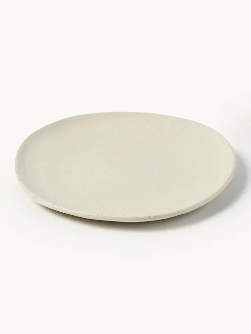 Platos De Postre|Vajillas Completas>Ferm Living Plato pastel de cerámica Flow Blanco Off White jaspeado
