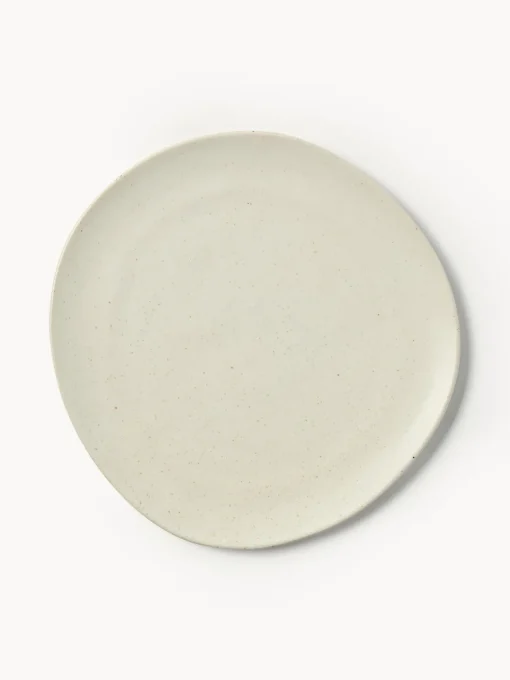 Platos De Postre|Vajillas Completas>Ferm Living Plato postre de cerámica Flow Blanco Off White jaspeado