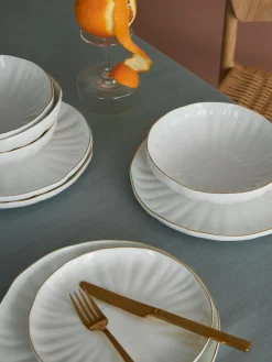 Sale Platos hondos de porcelana con relieves Sali, 2 uds. Platos Hondos|Menaje De Mesa