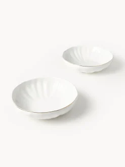 Sale Platos hondos de porcelana con relieves Sali, 2 uds. Platos Hondos|Menaje De Mesa