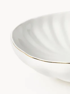 Sale Platos hondos de porcelana con relieves Sali, 2 uds. Platos Hondos|Menaje De Mesa