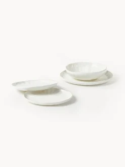 Sale Platos hondos de porcelana con relieves Sali, 2 uds. Platos Hondos|Menaje De Mesa