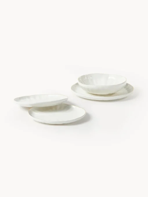Sale Platos hondos de porcelana con relieves Sali, 2 uds. Platos Hondos|Menaje De Mesa
