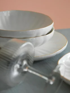 Sale Platos hondos de porcelana con relieves Sali, 2 uds. Platos Hondos|Menaje De Mesa