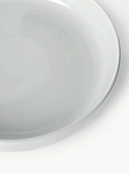 Platos Hondos|Vajillas Completas>Westwing Collection Platos hondos de porcelana Nessa, 4 uds. Gris claro brillante