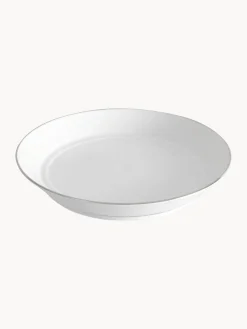 Platos Hondos|Vajillas Completas></noscript>Meissen Platos hondos de porcelana con borde platino pintado a mano Vitruv, 2 uds. Blanco con borde de platino