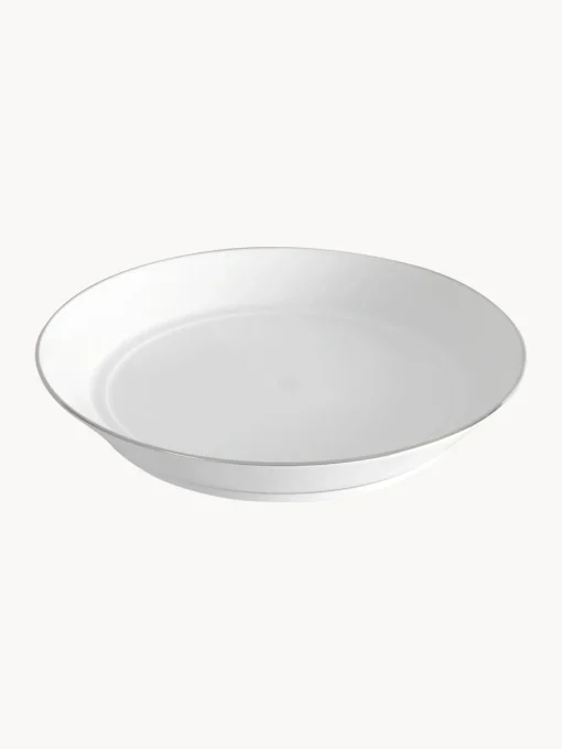 Platos Hondos|Vajillas Completas>Meissen Platos hondos de porcelana con borde platino pintado a mano Vitruv, 2 uds. Blanco con borde de platino