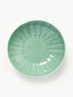Platos Hondos|Vajillas Completas></noscript>Westwing Collection Platos hondos de porcelana con relieves Sali, 4 uds. Verde menta