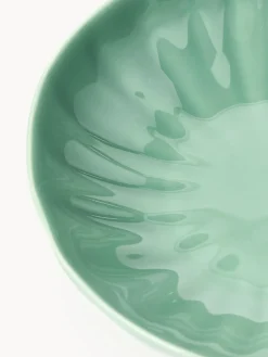 Platos Hondos|Vajillas Completas></noscript>Westwing Collection Platos hondos de porcelana con relieves Sali, 4 uds. Verde menta