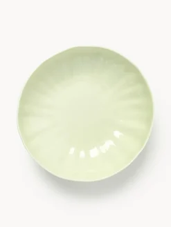 Platos Hondos|Vajillas Completas></noscript>Westwing Collection Platos hondos de porcelana con relieves Sali, 4 uds. Verde claro