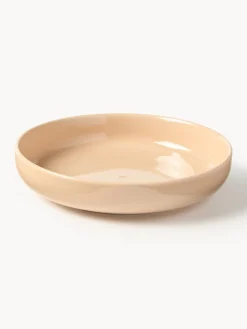 Platos Hondos|Vajillas Completas>Westwing Collection Platos hondos de porcelana Nessa, 4 uds. Melocotón brillante
