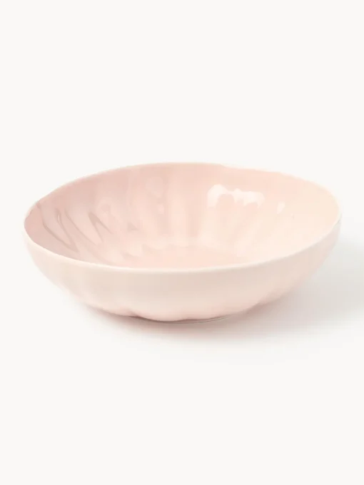 Platos hondos de porcelana con relieves Sali, 4 uds. Platos Hondos|Vajillas Completas