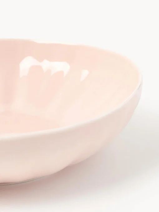 Platos hondos de porcelana con relieves Sali, 4 uds. Platos Hondos|Vajillas Completas