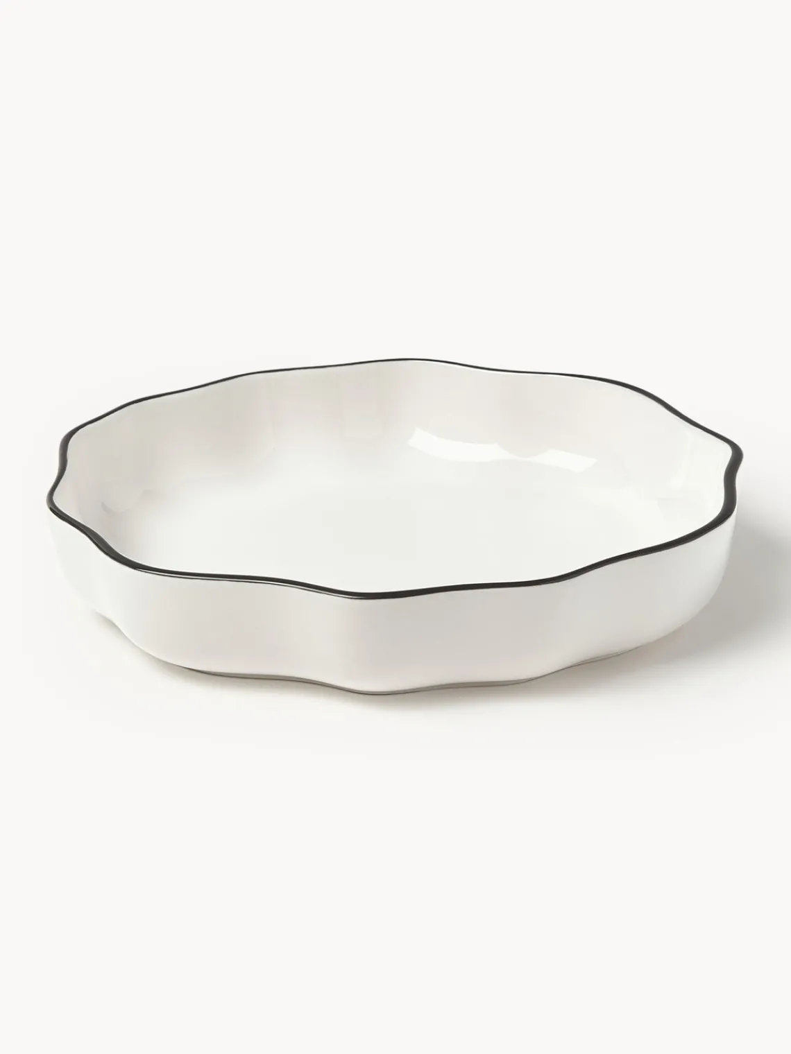 Platos Hondos|Vajillas Completas>Westwing Collection Platos hondos de porcelana con volantes Bia, 4 uds.
