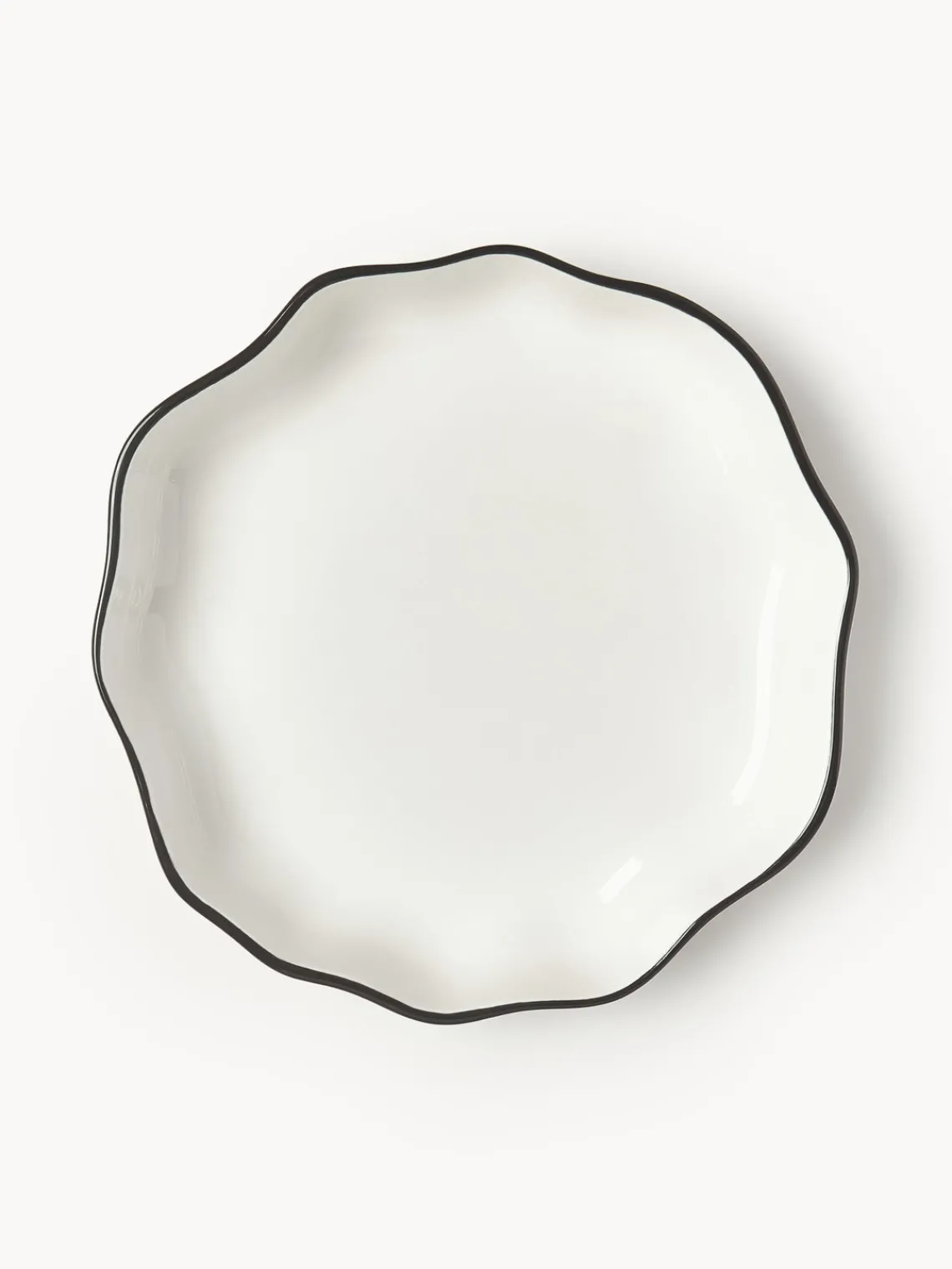 Platos Hondos|Vajillas Completas>Westwing Collection Platos hondos de porcelana con volantes Bia, 4 uds.