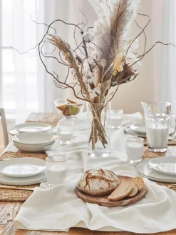 Platos llanos artesanales de porcelana Salt, 4 uds. Vajillas Completas|Menaje De Mesa