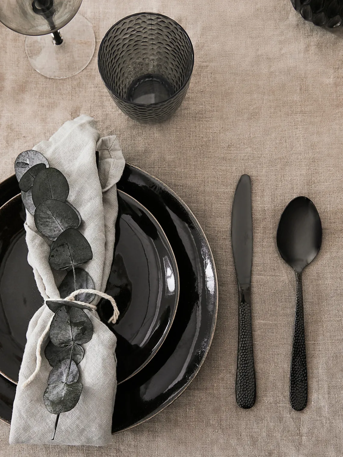 Platos Llanos|Vajillas Completas>Broste Copenhagen Platos llanos artesanales , 4 uds. Nordic Coal