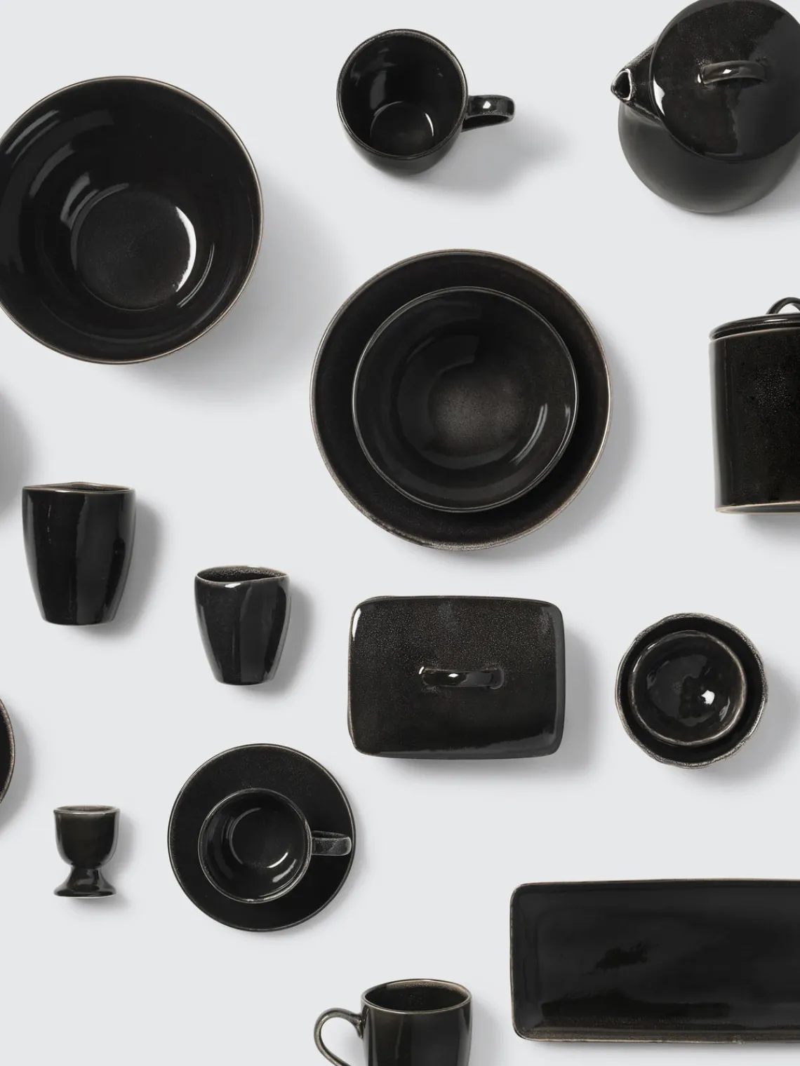 Platos Llanos|Vajillas Completas>Broste Copenhagen Platos llanos artesanales , 4 uds. Nordic Coal