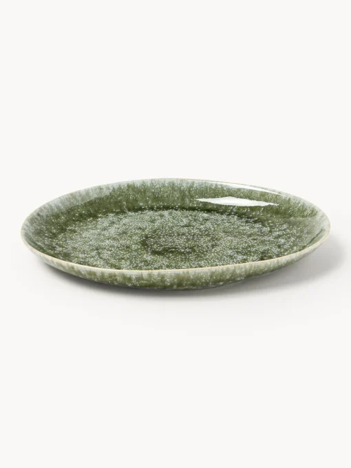 Clearance Platos llanos artesanales de forma orgánica Macey, 4 uds. Platos Llanos|Vajillas Completas