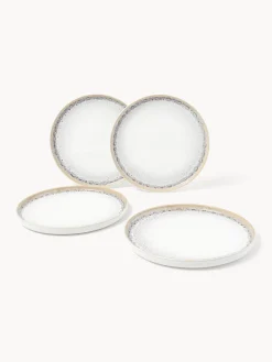 Online Platos llanos artesanales con esmalte reactivo Danza, 4 uds. Platos Llanos|Vajillas Completas