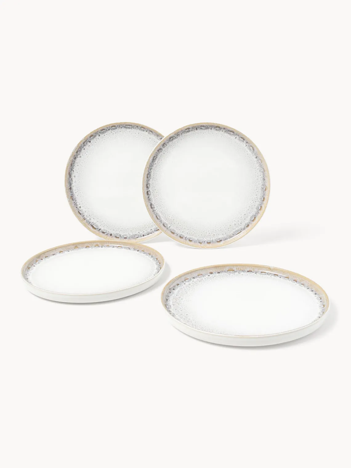 Online Platos llanos artesanales con esmalte reactivo Danza, 4 uds. Platos Llanos|Vajillas Completas