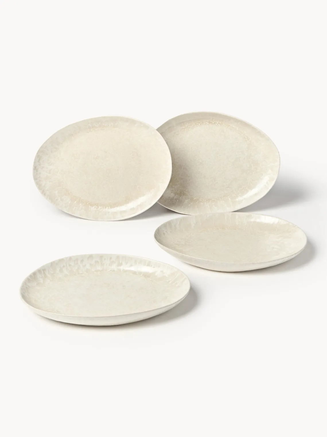 New Platos llanos artesanales de forma orgánica Macey, 4 uds. Platos Llanos|Vajillas Completas