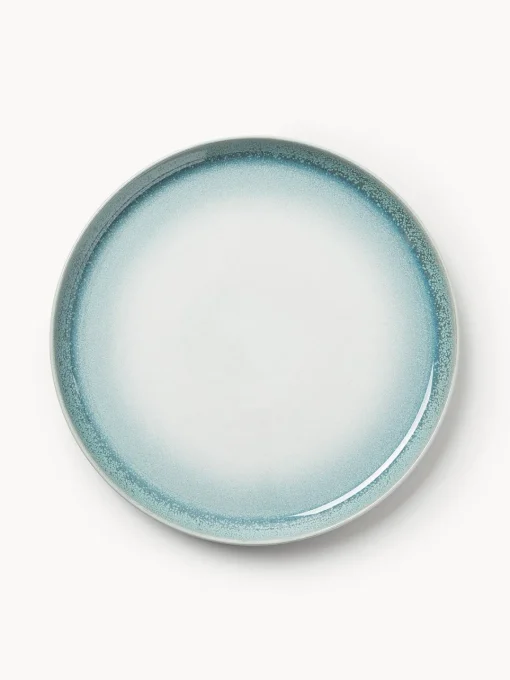 Platos Llanos|Vajillas Completas>Westwing Collection Platos llanos con esmalte reactivo Havana, 4 uds. Tonos azules