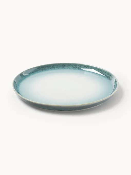 Platos Llanos|Vajillas Completas>Westwing Collection Platos llanos con esmalte reactivo Havana, 4 uds. Tonos azules