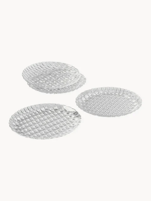 Platos Llanos|Vajillas Completas>Kartell Platos llanos con relieves Jellies, 4 uds. Transparente