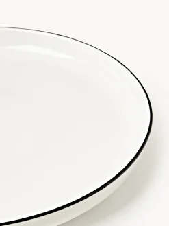 Platos Llanos|Vajillas Completas></noscript>Westwing Collection Platos llanos de porcelana Facile, 2 uds. Blanco Off White con borde negro