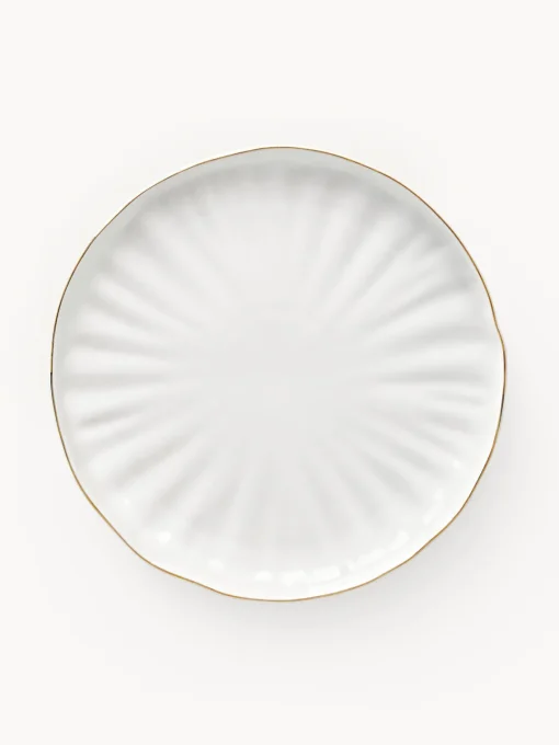 Platos Llanos|Vajillas Completas>Westwing Collection Platos llanos de porcelana con relieves Sali, 2 uds.