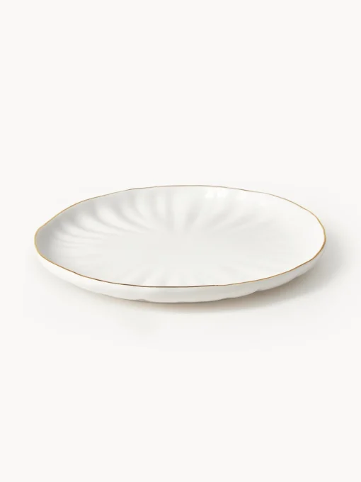 Platos Llanos|Vajillas Completas>Westwing Collection Platos llanos de porcelana con relieves Sali, 2 uds.
