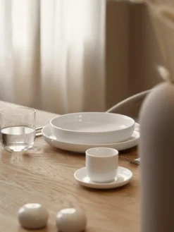 Platos Llanos|Vajillas Completas>Westwing Collection Platos llanos de porcelana Nessa, 4 uds. Blanco Off White brillante