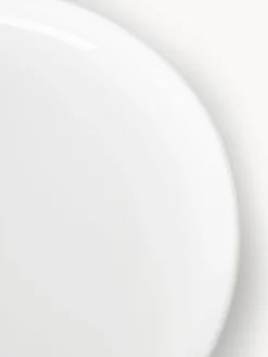 Platos Llanos|Vajillas Completas></noscript>Westwing Collection Platos llanos de porcelana Nessa, 4 uds. Blanco Off White brillante