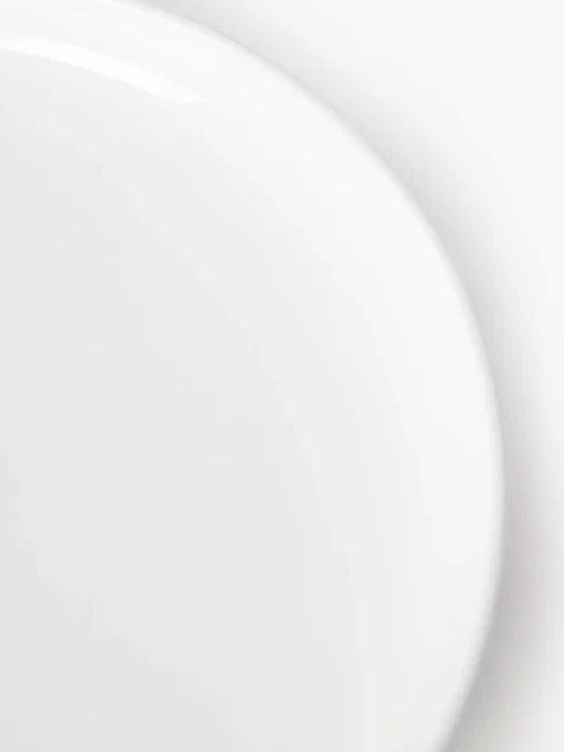 Platos Llanos|Vajillas Completas>Westwing Collection Platos llanos de porcelana Nessa, 4 uds. Blanco Off White brillante